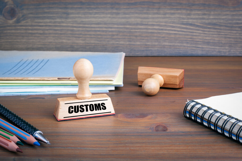 Custom Rubber Stamp on desk in the Office